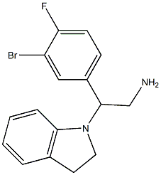 2-(3-bromo-4-fluorophenyl)-2-(2,3-dihydro-1H-indol-1-yl)ethanamine Struktur