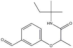 2-(3-formylphenoxy)-N-(2-methylbutan-2-yl)propanamide Struktur