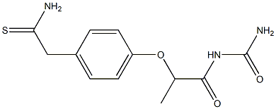 2-(4-{[1-(carbamoylamino)-1-oxopropan-2-yl]oxy}phenyl)ethanethioamide Struktur