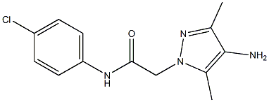 2-(4-amino-3,5-dimethyl-1H-pyrazol-1-yl)-N-(4-chlorophenyl)acetamide Struktur