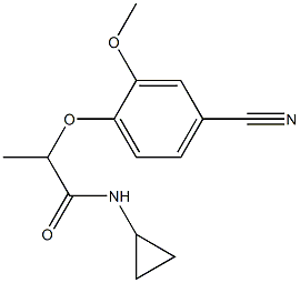 2-(4-cyano-2-methoxyphenoxy)-N-cyclopropylpropanamide Struktur