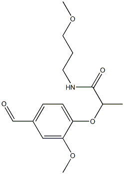 2-(4-formyl-2-methoxyphenoxy)-N-(3-methoxypropyl)propanamide Struktur