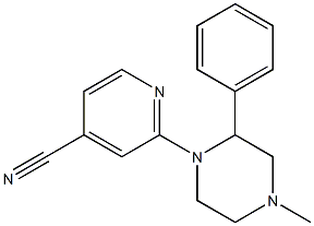 2-(4-methyl-2-phenylpiperazin-1-yl)isonicotinonitrile Struktur