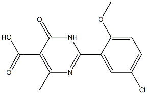 2-(5-chloro-2-methoxyphenyl)-4-methyl-6-oxo-1,6-dihydropyrimidine-5-carboxylic acid Struktur