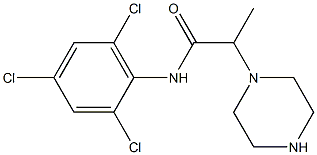 2-(piperazin-1-yl)-N-(2,4,6-trichlorophenyl)propanamide Struktur