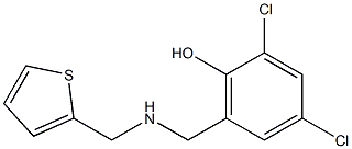 2,4-dichloro-6-{[(thiophen-2-ylmethyl)amino]methyl}phenol Struktur