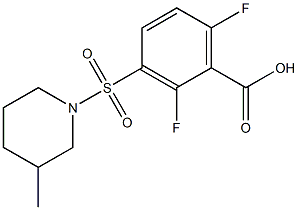 2,6-difluoro-3-[(3-methylpiperidine-1-)sulfonyl]benzoic acid Struktur