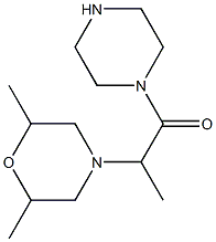 2,6-dimethyl-4-(1-methyl-2-oxo-2-piperazin-1-ylethyl)morpholine Struktur