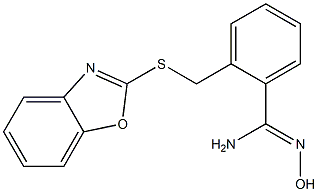 2-[(1,3-benzoxazol-2-ylsulfanyl)methyl]-N'-hydroxybenzene-1-carboximidamide Struktur