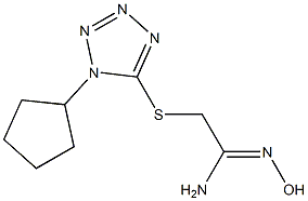 2-[(1-cyclopentyl-1H-1,2,3,4-tetrazol-5-yl)sulfanyl]-N'-hydroxyethanimidamide Struktur