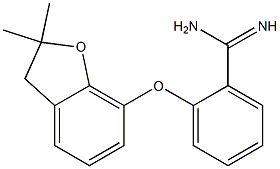 2-[(2,2-dimethyl-2,3-dihydro-1-benzofuran-7-yl)oxy]benzene-1-carboximidamide Struktur