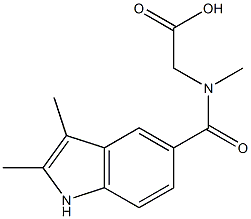 2-[(2,3-dimethyl-1H-indol-5-yl)-N-methylformamido]acetic acid Struktur