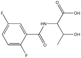 2-[(2,5-difluorobenzoyl)amino]-3-hydroxybutanoic acid Struktur