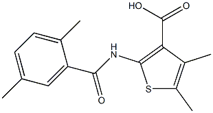 2-[(2,5-dimethylbenzene)amido]-4,5-dimethylthiophene-3-carboxylic acid Struktur