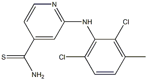 2-[(2,6-dichloro-3-methylphenyl)amino]pyridine-4-carbothioamide Struktur