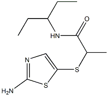 2-[(2-amino-1,3-thiazol-5-yl)sulfanyl]-N-(pentan-3-yl)propanamide Struktur