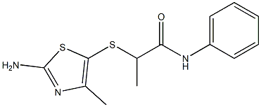 2-[(2-amino-4-methyl-1,3-thiazol-5-yl)sulfanyl]-N-phenylpropanamide Struktur