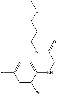 2-[(2-bromo-4-fluorophenyl)amino]-N-(3-methoxypropyl)propanamide Struktur