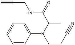 2-[(2-cyanoethyl)(phenyl)amino]-N-(prop-2-yn-1-yl)propanamide Struktur