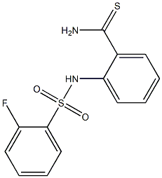 2-[(2-fluorobenzene)sulfonamido]benzene-1-carbothioamide Struktur