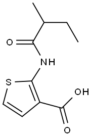 2-[(2-methylbutanoyl)amino]thiophene-3-carboxylic acid Struktur