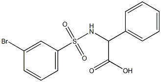 2-[(3-bromobenzene)sulfonamido]-2-phenylacetic acid Struktur