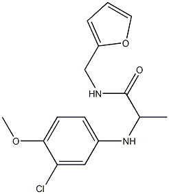 2-[(3-chloro-4-methoxyphenyl)amino]-N-(furan-2-ylmethyl)propanamide Struktur