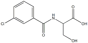 2-[(3-chlorobenzoyl)amino]-3-hydroxypropanoic acid Struktur