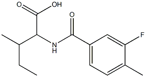 2-[(3-fluoro-4-methylbenzoyl)amino]-3-methylpentanoic acid Struktur