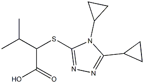 2-[(4,5-dicyclopropyl-4H-1,2,4-triazol-3-yl)sulfanyl]-3-methylbutanoic acid Struktur