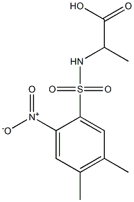 2-[(4,5-dimethyl-2-nitrobenzene)sulfonamido]propanoic acid Struktur