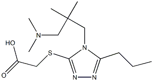 2-[(4-{2-[(dimethylamino)methyl]-2-methylpropyl}-5-propyl-4H-1,2,4-triazol-3-yl)sulfanyl]acetic acid Struktur