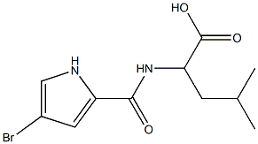 2-[(4-bromo-1H-pyrrol-2-yl)formamido]-4-methylpentanoic acid Struktur