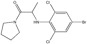 2-[(4-bromo-2,6-dichlorophenyl)amino]-1-(pyrrolidin-1-yl)propan-1-one Struktur