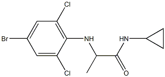 2-[(4-bromo-2,6-dichlorophenyl)amino]-N-cyclopropylpropanamide Struktur