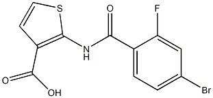 2-[(4-bromo-2-fluorobenzoyl)amino]thiophene-3-carboxylic acid Struktur