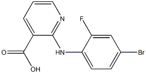 2-[(4-bromo-2-fluorophenyl)amino]pyridine-3-carboxylic acid Struktur