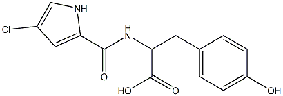 2-[(4-chloro-1H-pyrrol-2-yl)formamido]-3-(4-hydroxyphenyl)propanoic acid Struktur