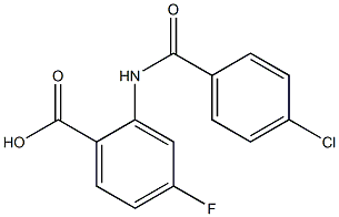 2-[(4-chlorobenzene)amido]-4-fluorobenzoic acid Struktur