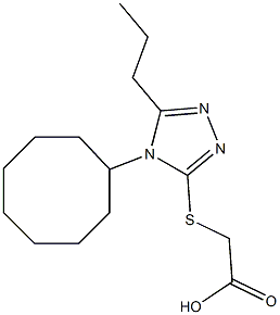 2-[(4-cyclooctyl-5-propyl-4H-1,2,4-triazol-3-yl)sulfanyl]acetic acid Struktur