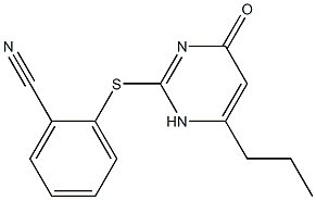 2-[(4-oxo-6-propyl-1,4-dihydropyrimidin-2-yl)sulfanyl]benzonitrile Struktur