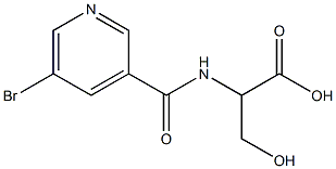 2-[(5-bromopyridin-3-yl)formamido]-3-hydroxypropanoic acid Struktur