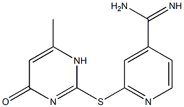 2-[(6-methyl-4-oxo-1,4-dihydropyrimidin-2-yl)sulfanyl]pyridine-4-carboximidamide Struktur