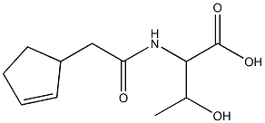 2-[(cyclopent-2-en-1-ylacetyl)amino]-3-hydroxybutanoic acid Struktur