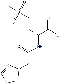 2-[(cyclopent-2-en-1-ylacetyl)amino]-4-(methylsulfonyl)butanoic acid Struktur