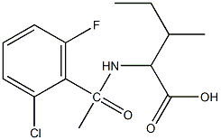 2-[1-(2-chloro-6-fluorophenyl)acetamido]-3-methylpentanoic acid Struktur