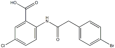 2-[2-(4-bromophenyl)acetamido]-5-chlorobenzoic acid Struktur