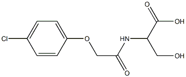 2-[2-(4-chlorophenoxy)acetamido]-3-hydroxypropanoic acid Struktur