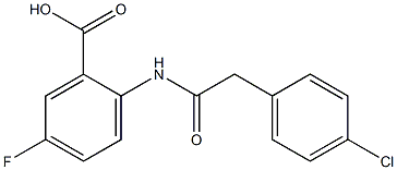 2-[2-(4-chlorophenyl)acetamido]-5-fluorobenzoic acid Struktur