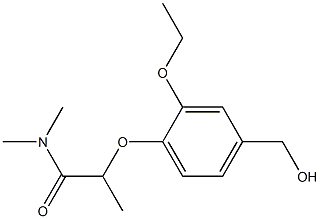 2-[2-ethoxy-4-(hydroxymethyl)phenoxy]-N,N-dimethylpropanamide Struktur